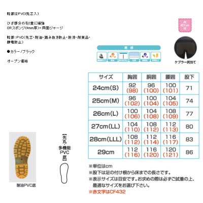 画像2: 阪神素地 セーフティーウェーダー CF-488 ブラック 29cm