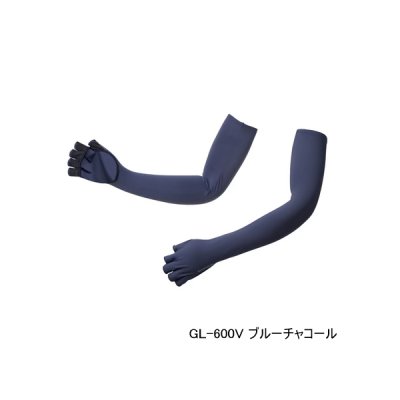 画像1: ≪'24年4月新商品！≫ シマノ サン プロテクション ロング グローブ 5 GL-600V ブルーチャコール Lサイズ [4月発売予定/ご予約受付中]