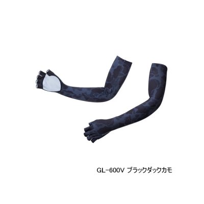 画像1: ≪'24年4月新商品！≫ シマノ サン プロテクション ロング グローブ 5 GL-600V ブラックダックカモ Sサイズ [4月発売予定/ご予約受付中]