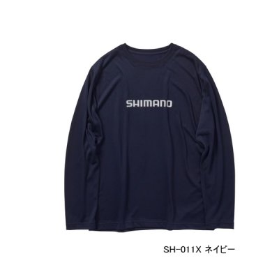 画像1: ≪'24年9月新商品！≫ シマノ ドライロゴTシャル ロングスリーブ SH-011X ネイビー XLサイズ [9月発売予定/ご予約受付中]