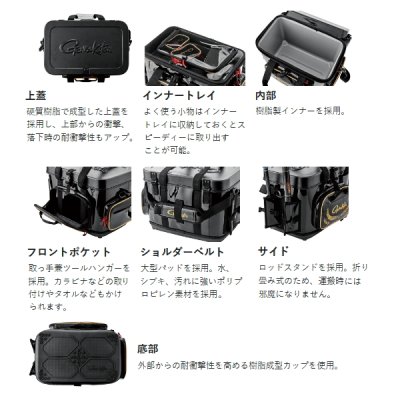 画像3: ≪'24年11月新商品！≫ がまかつ がま磯 タックルバック GB-398 ブラック 28L [11月発売予定/ご予約受付中]