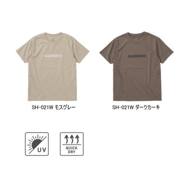 画像2: ≪'25年3月新商品！≫ シマノ ドライロゴTシャツ ショートスリーブ SH-021W ダークカーキ 2XLサイズ [3月発売予定/ご予約受付中]