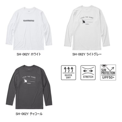 画像2: ≪'25年3月新商品！≫ シマノ サン プロテクション Tシャツ ロングスリーブ SH-062Y チャコール XLサイズ [3月発売予定/ご予約受付中]