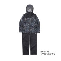 ≪'25年3月新商品！≫ シマノ 3レイヤー レインスーツ RA-047X ブラックマルチカモ WMサイズ [3月発売予定/ご予約受付中]