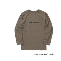 ≪'25年3月新商品！≫ シマノ ドライロゴTシャツ ロングスリーブ SH-022W ダークカーキ Sサイズ [3月発売予定/ご予約受付中]