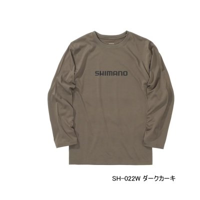 画像1: ≪'25年3月新商品！≫ シマノ ドライロゴTシャツ ロングスリーブ SH-022W ダークカーキ Lサイズ [3月発売予定/ご予約受付中]