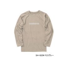 ≪'25年3月新商品！≫ シマノ ドライロゴTシャツ ロングスリーブ SH-022W モスグレー Sサイズ [3月発売予定/ご予約受付中]