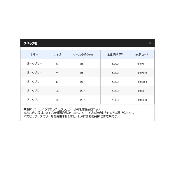 ≪'20年9月新商品！≫ シマノ ジオロック・ビブラム ソールキット KT-063S ダークグレー LLサイズ