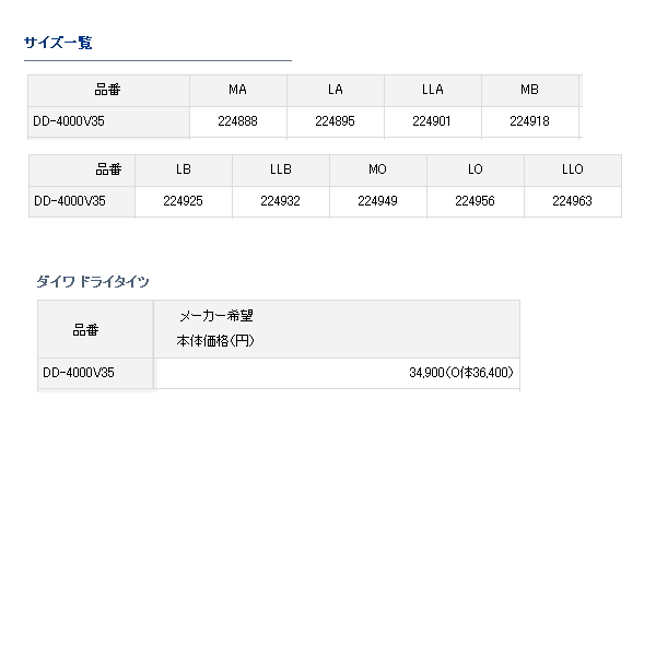 ループ ダイワ ドライタイツ（ソックス先割） DD-4000V35 ブラック LO