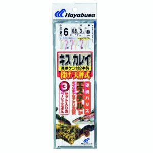 画像: ハヤブサ 金&赤鈎2本鈎3セット NT670 7号（ハリス　1号） 【10点セット】