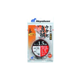 画像: ハヤブサ 無双真鯛 伊勢湾 ウタセ真鯛 枝1.5m SD540 3本鈎1セット 11号 (ハリス 4号) 【10点セット】
