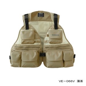 画像: ≪'22年3月新商品！≫ シマノ ストリームメッシュベスト VE-066V ベージュ [3月発売予定/ご予約受付中]