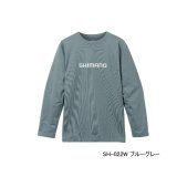 画像: ≪'23年3月新商品！≫ シマノ ドライロゴTシャツ ロングスリーブ SH-022W ブルーグレー WSサイズ [3月発売予定/ご予約受付中]