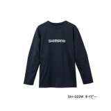 画像: ≪'23年3月新商品！≫ シマノ ドライロゴTシャツ ロングスリーブ SH-022W ネイビー Sサイズ [3月発売予定/ご予約受付中]