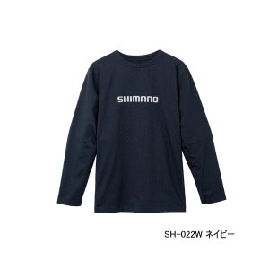 画像: ≪'23年3月新商品！≫ シマノ ドライロゴTシャツ ロングスリーブ SH-022W ネイビー Mサイズ [3月発売予定/ご予約受付中]