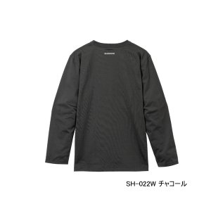 画像: ≪'23年3月新商品！≫ シマノ ドライロゴTシャツ ロングスリーブ SH-022W チャコール Sサイズ [3月発売予定/ご予約受付中]