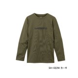 画像: ≪'23年3月新商品！≫ シマノ ドライロゴTシャツ ロングスリーブ SH-022W カーキ Sサイズ [3月発売予定/ご予約受付中]