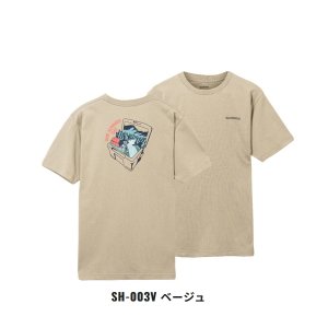 画像: ≪'23年3月新商品！≫ シマノ オーガニックコットン グラフィック Tシャツ SH-003V ベージュ WSサイズ [3月発売予定/ご予約受付中]