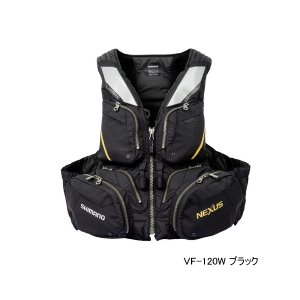 画像: ≪'23年3月新商品！≫ シマノ ネクサス フローティングベスト VF-120W ブラック Mサイズ [3月発売予定/ご予約受付中]