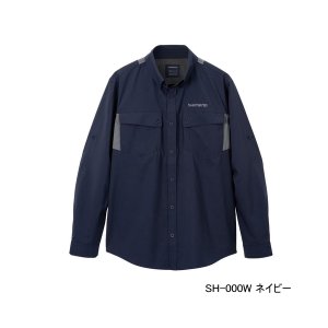 画像: ≪'23年3月新商品！≫ シマノ プレステージ シャツ SH-000W ネイビー Sサイズ [3月発売予定/ご予約受付中]