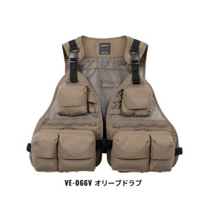 画像: ≪'23年3月新商品！≫ シマノ ストリームメッシュベスト VE-066V オリーブドラブ [3月発売予定/ご予約受付中]