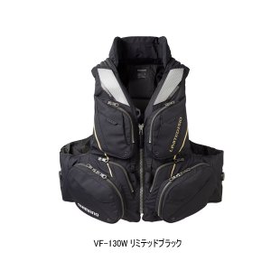 画像: ≪'23年9月新商品！≫ シマノ リミテッドプロ フローティングベスト 枕付 VF-130W リミテッドブラック Mサイズ [9月発売予定/ご予約受付中]