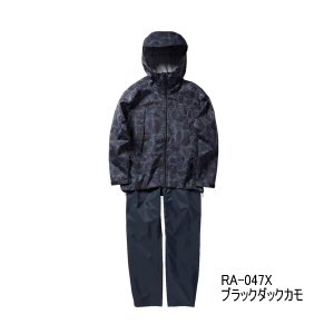 画像: ≪'24年3月新商品！≫ シマノ 3レイヤー レインスーツ RA-047X ブラックダックカモ WMサイズ [3月発売予定/ご予約受付中]