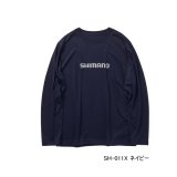 画像: ≪'24年9月新商品！≫ シマノ ドライロゴTシャル ロングスリーブ SH-011X ネイビー 2XLサイズ [9月発売予定/ご予約受付中]