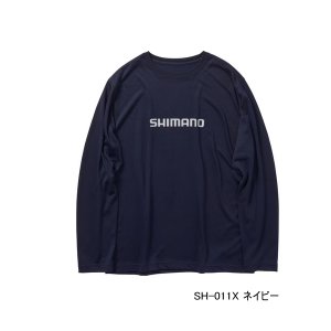 画像: ≪'24年9月新商品！≫ シマノ ドライロゴTシャル ロングスリーブ SH-011X ネイビー Sサイズ [9月発売予定/ご予約受付中]