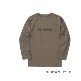 画像: ≪'25年3月新商品！≫ シマノ ドライロゴTシャツ ロングスリーブ SH-022W ダークカーキ Sサイズ [3月発売予定/ご予約受付中]