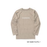 画像: ≪'25年3月新商品！≫ シマノ ドライロゴTシャツ ロングスリーブ SH-022W モスグレー Sサイズ [3月発売予定/ご予約受付中]