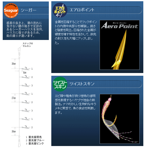 画像: ハヤブサ 一押しサビキ 関アジ関サバ ツイストケイムラレインボー SS206 8本鈎1セット 5号 (ハリス 6号) 【10点セット】