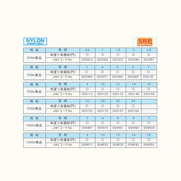 画像: サンライン 海平 500m 4号