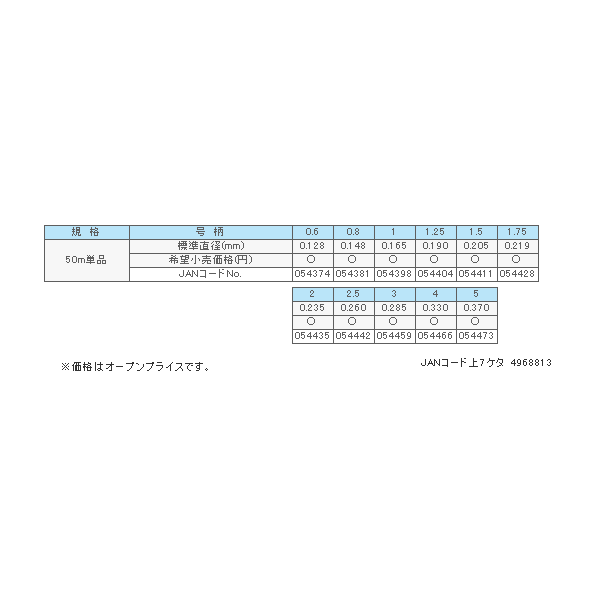 画像: サンライン スーパートルネード 50m 1.5号