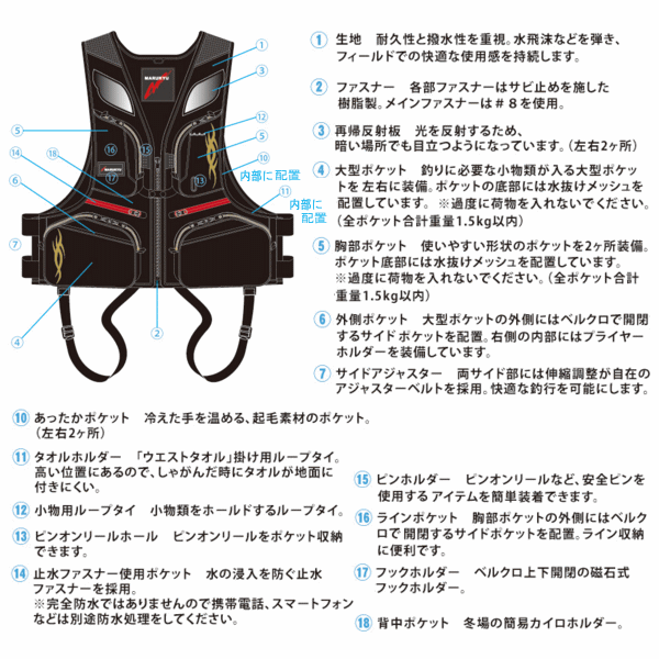 ≪'17年6月新商品！≫ マルキュー PFD02 L2(レジャー用ライフ 