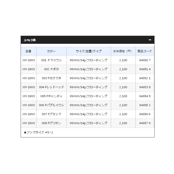 画像: ≪'19年3月新商品！≫ シマノ エクスセンス シャローアサシン 99F フラッシュブースト XM-199S 005 Fキャンディ 99mm/14g 【4個セット】