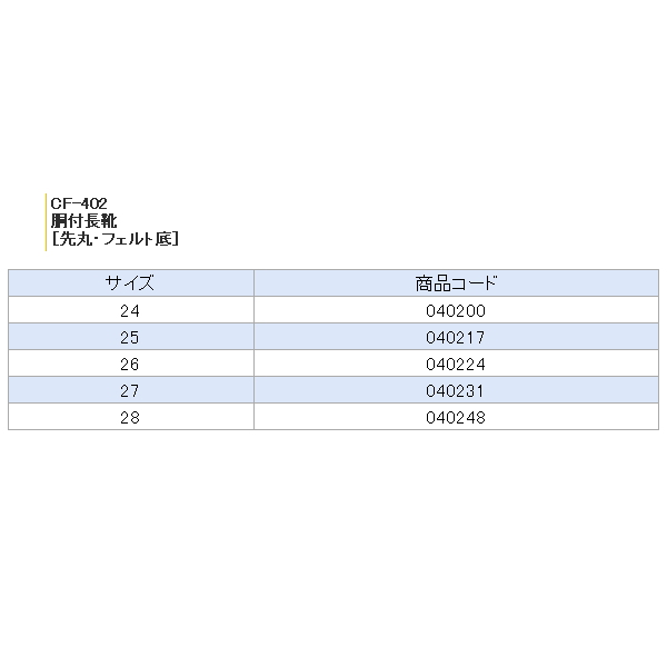 画像: 阪神素地 胴付長靴(先丸・フェルト底) CF-402 ブラック 24cm