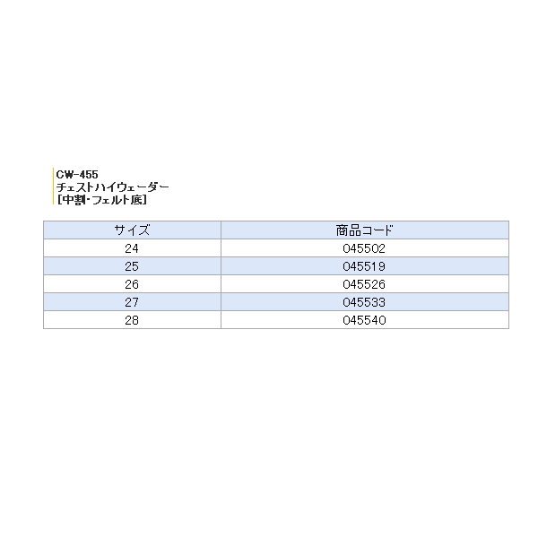 阪神素地 チェストハイウェーダー(中割・フェルト底) CW-455 カーキ 25cm