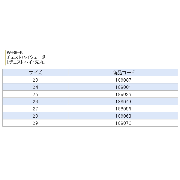 画像: 阪神素地 チェストハイウェーダー (チェストハイ・先丸) W-88-K カーキ 23cm