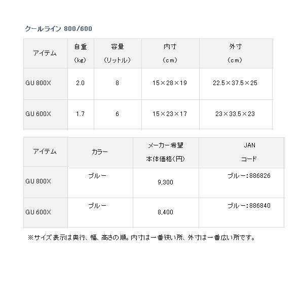画像: ダイワ クールライン GU 600X ブルー 6L
