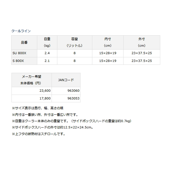 ダイワ クールライン SU 800X サーフ 8L