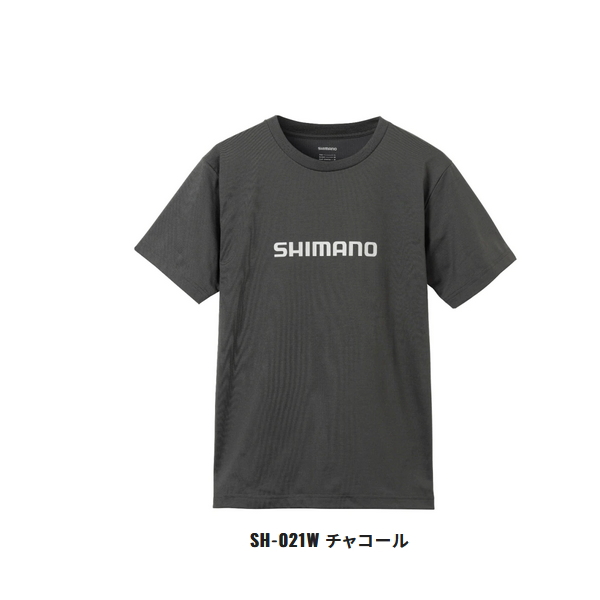 画像1: ≪'23年3月新商品！≫ シマノ ドライロゴTシャツ ショートスリーブ SH-021W チャコール Lサイズ [3月発売予定/ご予約受付中]