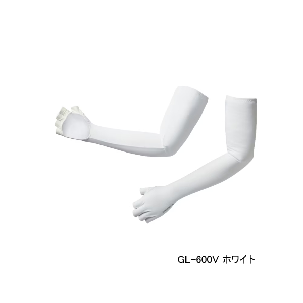 画像1: ≪'23年3月新商品！≫ シマノ サン プロテクション ロング グローブ 5 GL-600V ホワイト Mサイズ [3月発売予定/ご予約受付中]