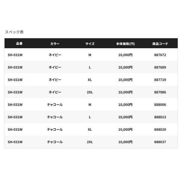 画像: ≪'23年9月新商品！≫ シマノ エアースウェット モックネック SH-031W ネイビー Mサイズ [9月発売予定/ご予約受付中]