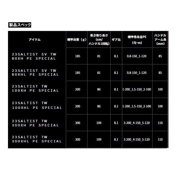 ≪'23年9月新商品！≫ ダイワ ソルティスト TW 100XHL(左) PE