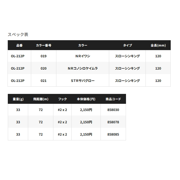 画像: ≪'23年6月新商品！≫ シマノ コルトスナイパー ロックスライド 120S ジェットブースト OL-212P 021 STRサバグロー 120mm/33g 【2個セット】 【小型商品】