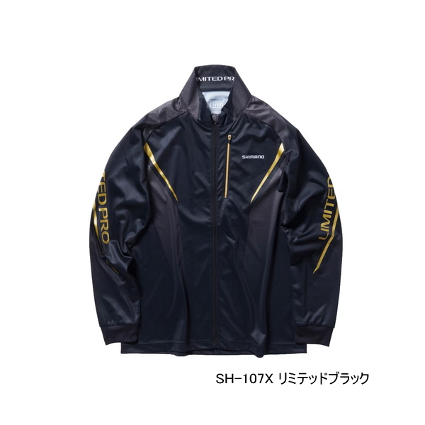 画像1: ≪'24年3月新商品！≫ シマノ リミテッド プロ フルジップ シャツ SH-107X リミテッドブラック XLサイズ [3月発売予定/ご予約受付中]