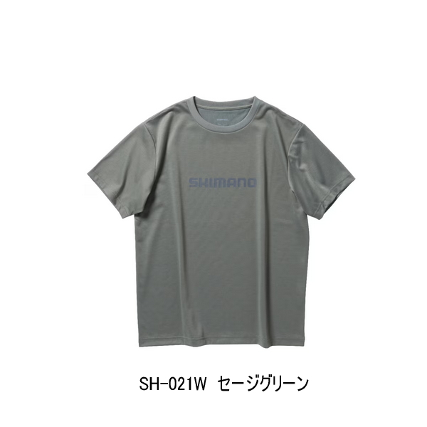 画像1: ≪'24年3月新商品！≫ シマノ ドライロゴTシャツ ショートスリーブ SH-021W セージグリーン Mサイズ [3月発売予定/ご予約受付中]