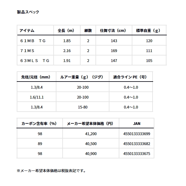 画像: ≪'24年4月新商品！≫ ダイワ アウトレイジ SLJ 61MB TG 〔仕舞寸法 143cm〕 【保証書付き】【大型商品1/代引不可】