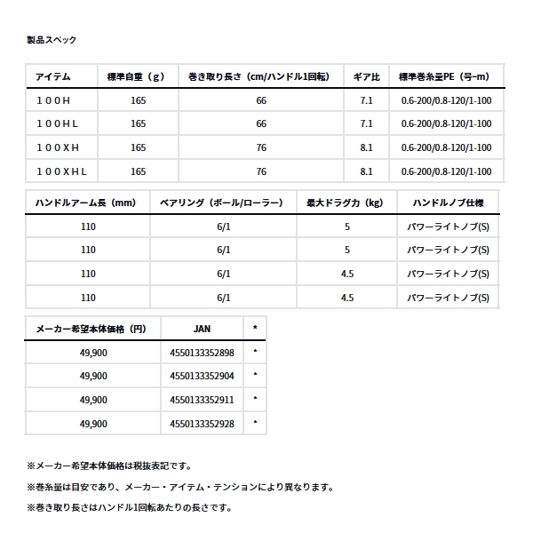 画像: ≪'24年4月新商品！≫ ダイワ ティエラ AIR IC 100XHL(左) 【小型商品】